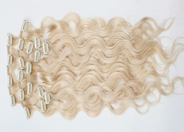چین کلیپ طلا خالص شده در موهای ضخیم 220g دو لبه دوزی شده 7A درجه تامین کننده